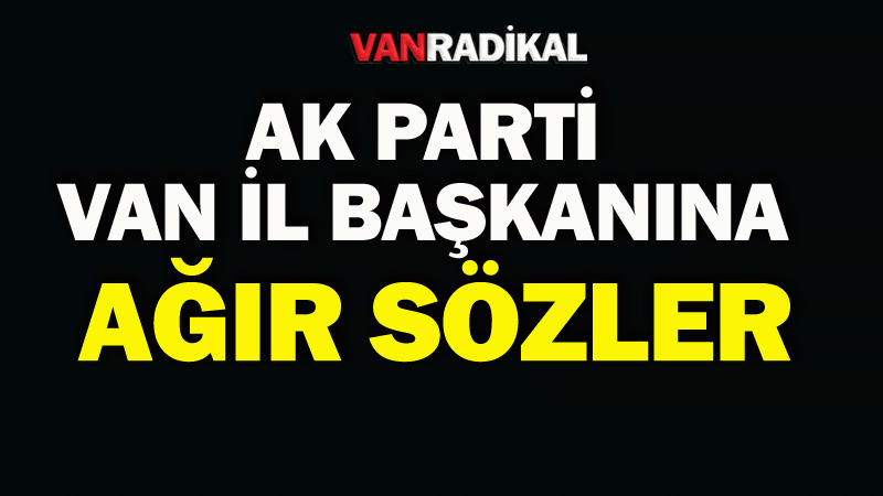 Ak Parti Van İl Başkanına ağır sözler