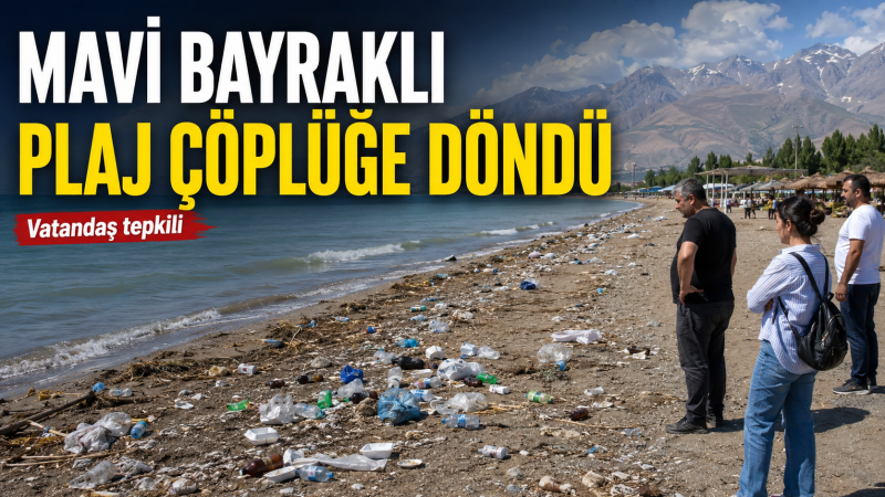 MAVİ BAYRAKLI PLAJ ÇÖPLÜĞE DÖNDÜ